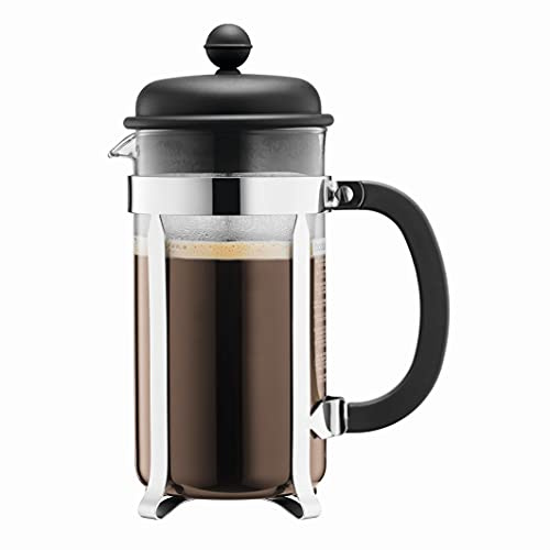 BODUM Caffettiera 1.8L Black Caffettiera, 1.8 L, Glass, Black, 8 cups, Plastic, Stainless steel, Glass, Metal, 106 mm