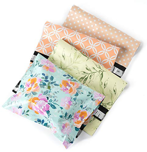 RUSPEPA Poly Mailers Shipping Bags Pretty Thick Self Adhesive Mailing Envelopes, 10x13 inches, 40 Pack - Spring