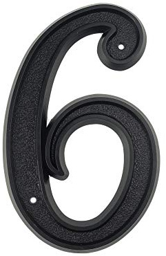 HASWARE 5,5 tums (139mm) husnummer Moderna dörrenummer Gatuadresser, svart ABS-plast (Svart, 6)