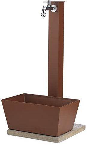 belfer Fontana da Giardino con Rubinetto Vaschetta e Base 42/QVR Ruggine