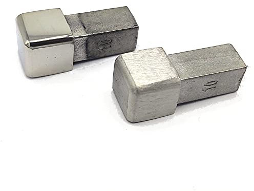 Fliesenschiene Premium V2A Edelstahl Quadratprofil Eckstücke glänzend gebürstet (Edelstahl V2A glänzend, 9 mm)