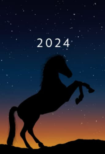 2024: A6 Kalender Mini Planer | 1 Woche auf 2 Seiten | Jan - Dez Wochenplaner | Soft-Cover Silhouette Pferd | Kalenderbuch Terminkalender Organizer ... Terminplaner Buchkalender Jahresplaner