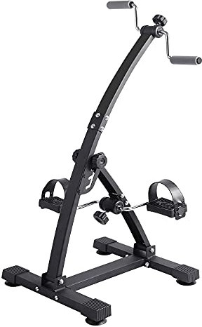 Arm- und Beintrainer Heimfahrrad, verstellbarer Pedaltrainer mit variablem Widerstand, für das Rehabilitationstraining bei Schlaganfall-Hemiplegie/Black / 87x44.5x40.5cm