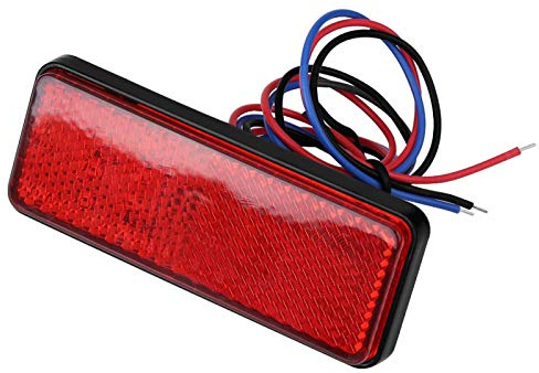 Ymiko Riflettore Rettangolare, Luce Freno Posteriore per Moto, Riflettore LED Rettangolare Luce Stop per Luce Freno Posteriore per Ciclomotore Motocicletta(Luce Rossa Conchiglia Rossa)