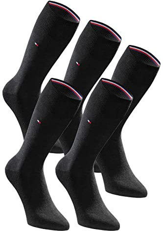 Tommy Hilfiger Herrensocken 5-Paar Pack Classic Casual Business Socken - Black - 43-46