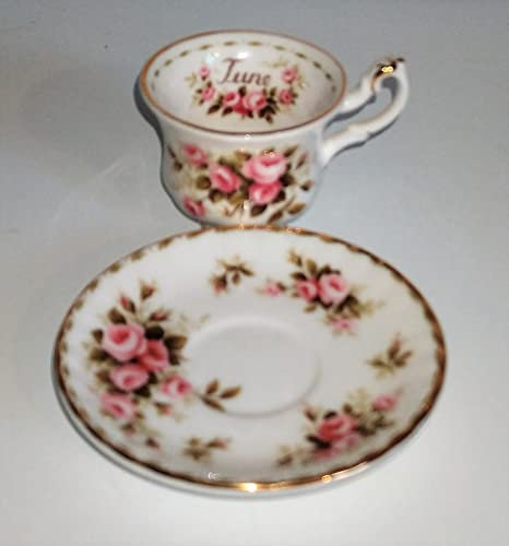 AngiesStrickZauber Royal Albert / Juin - June / 1 tasse et 1 soucoupe / miniature / Original / Bone China/Rofu/Action / Kik