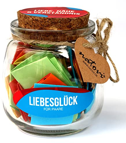 NATOVI® Liebesglück Pärchen Challenge - 52 Lose für glückliche Paarzeit – Partner Geschenk für Liebe, Nähe und Verständnis – Paar Geschenk zum Jahrestag