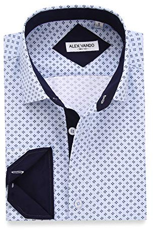 Alex Vando Mens Printed Dress Shirts Long Sleeve Regular Fit Button Down Shirt,Green,XXL