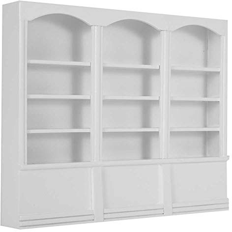 CHICIRIS 1:12 Puppenhaus-Bücherregal, Mini-Bücherregal aus Holz Exquisite Puppenhaus-Möbel für 1/12 Puppenhaus-Dekoration Weiß