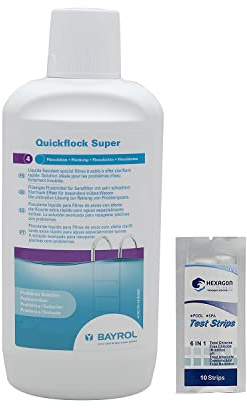BAYROL QUICKFLOCK Super Liquide - 1L | Floculant Liquide + 10 Tests HPS OFFERTS 6 en 1
