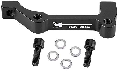 Hapivida Fahrrad Scheibenbremse Adapter, PM A-F180 is B-F203/R180 Scheibenbremssattel Halterungsadapter Aluminiumlegierung Scheibenbremse Adapter Vordergabel Rahmen Halterung(B-F203/R180-Schwarz)