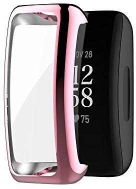 [2 Pack] KingFan case Compatible for Fitbit inspire 3 [With Screen Protector],soft tpu Bumper Case Protective Cover Frame Compatible for Fitbit inspire 3