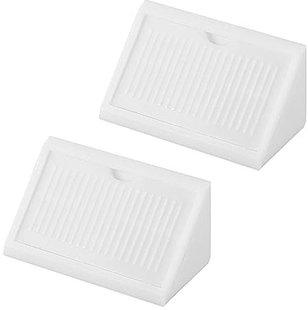TOP-VIGOR 100 soportes de esquina de plástico, puerta de armario de 90 grados, 4 agujeros, soportes de ángulo blanco de 42 x 20 x 20 mm con tapa de cubierta para reforzar esquinas de ángulo recto,