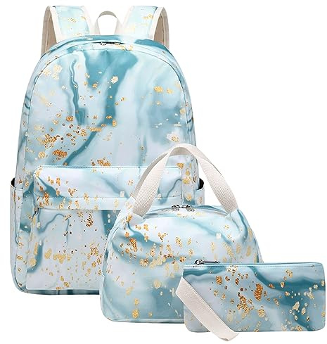 Rucksack Teenager Mädchen Schulrucksack Oberstufe Mädchen Teenager Rucksack Schule Schultasche Damen Primary School Bag Backpack Schulranzen Uni Rucksack Groß Freizeitrucksack Jugendliche Mädchen Blau