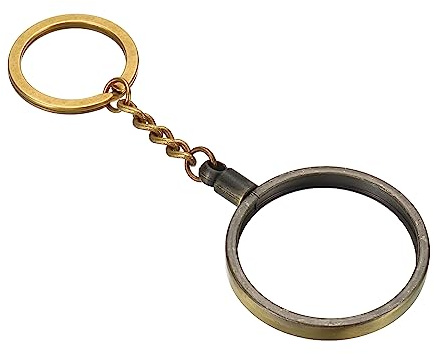 PATIKIL AA Monedero Soporte Llavero, 40mm Redondo Medallón Soporte con Metal Llavero Anillo para Monedas AA Medallón, Bronce