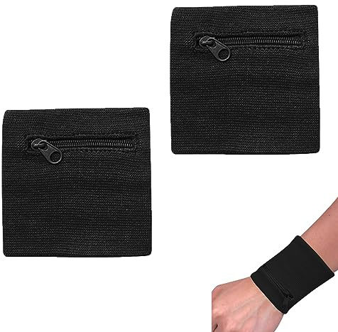 RTRTGS 2 Stücke Sport Handgelenk Tasche, Armband Münzschlüssel Aufbewahrung Reißverschluss Tasche Sport Handgelenk Brieftasche Gym Laufen für Männer & Frauen Laufen im Freien Wandern Laufen Reisen