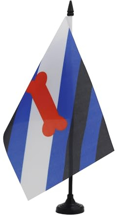 AZ FLAG Puppy Pride Play Table Flag 21x14 cm 100D Polyester Plastic Base | Indoor use Pet play 6x8 in desk flag stitched finish with reinforced edges with plastic pole