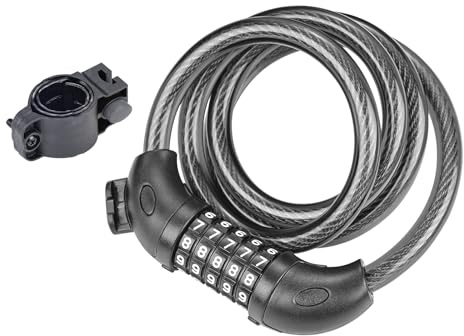 GRIFEMA GA1203-12 Bike Lock Bicycle Locker Combination 5 Digit 120cm Long Cycle Cable Locks Bikes Chain High Security for E-Bike Mountain Bike Outdoor Ski Gate Accessories