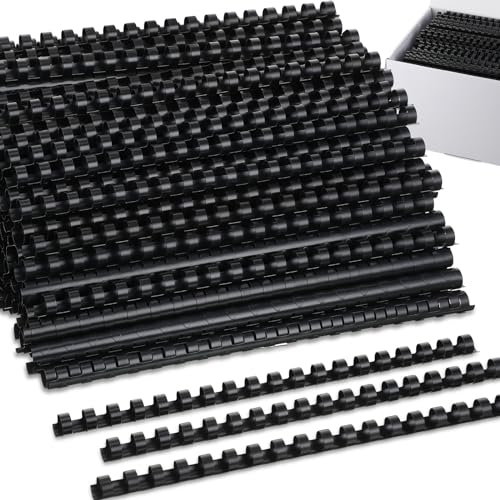 Maitys Plastikbinderücken für Notizbuch, Kalender, Bild (1,27 cm), Schwarz, 500 Stück