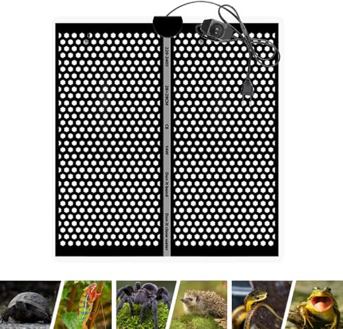 Silkwish Terrarium Heizmatte 5W/7W/14W/20W, Wärmematte Terrarium, Reptile Heizmatte Terrarium, Reptile Wärmekissen für Schlangen, Eidechse, Gecko(14W, 28 * 28cm)