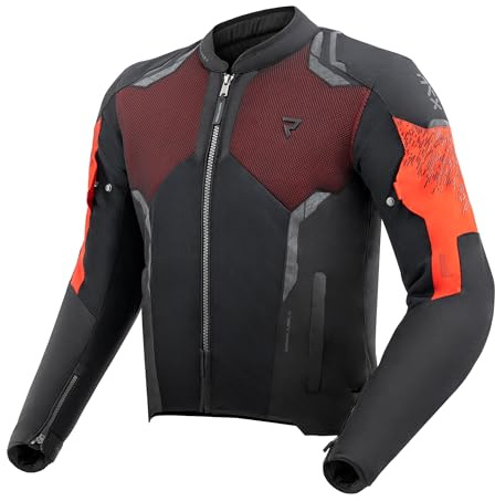 REBELHORN Jax Chaqueta de Moto Hombre | Textil | Protector de Codos, Hombros y Espalda Nivel 2 | Membrana Humax Extraíble | Grandes Paneles de Ventilación de Malla