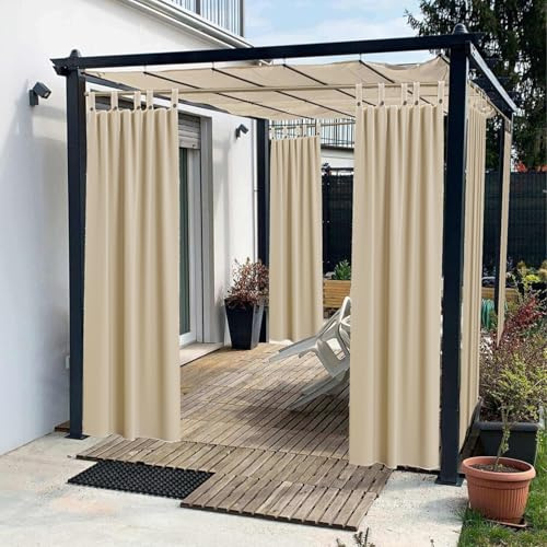 Zm Market Tenda Gazebo da Esterno 160x270cm Panna, Struttura Resistente, Tenda da sole per esterno Accorciabili, Dotati di Chiusura Bottone, Protezione Solare Terrazzo Giardino Balcone Kit 4 pezzi