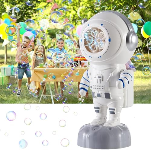 Bubbelmaskin för barnfester, hundar, Xndryan 360° roterande automatiska bubblor blåsmaskin för inomhus utomhus, professionell uppladdningsbar bubbelmaskin för födelsedags bröllop, 2 hastighetslägen