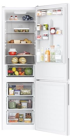 Candy Fresco, CCE3T620EW, Frigorifero Combinato, Libera Installazione, 377Litri, 38/C dB, 2 Porte, Total No Frost, Connesso, Sistema Flexy, Bianco, AxLxP 200x59,5x65,8 cm [Classe energetica E]