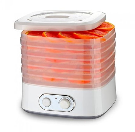 Avilia Essiccatore Elettrico con 5 Vassoi - Disidratatore Alimenti con Regolazione Temperatura 40°-75°, 240W | Perfetto per Frutta, Funghi ed Erbe Aromatiche