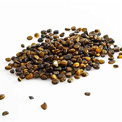 AUOQKQUT Naturlig kristall 300 g naturlig gul tigerögonsten grus kvarts kristallstenar 5 mm-13 mm heminredning