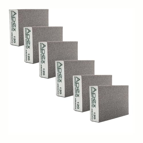 P120 Grit Sanding Block 6 Pcs | Course Sanding Sponge | Wet And Dry With Grit 120 | Dual-use Abrasive Pads Washable And Reusable & Rust Removal Sanding Block For Wood, Paint Walls and Metal