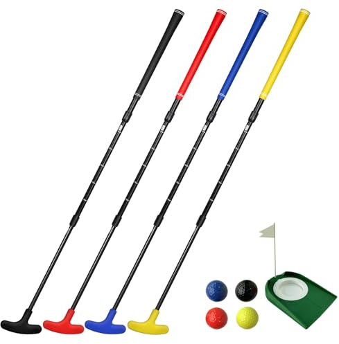Golf Putters for Men and Women, Two-Way Mini Golf Putter with 4 Golf Balls, Adjustable Length from 16.9in to 37.4in, Kids Putter for Right/Left Handed, Suitable for Any Putting Green Mat Home Office