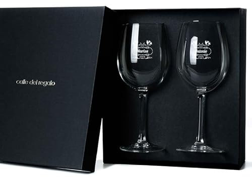 CALLEDELCADEO | Verres à vin personnalisés | 2 verres + étui | lot de 2 verres à vin personnalisés | coffret cadeau inclus