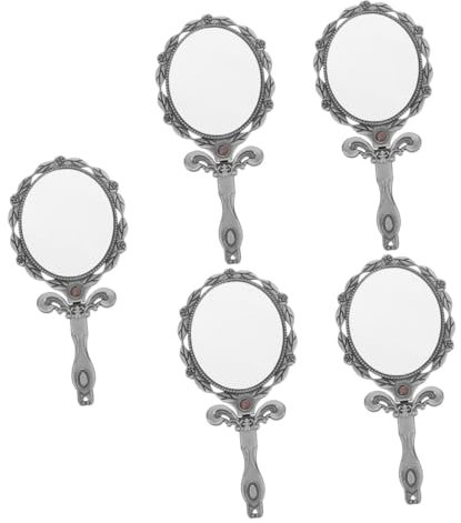 Cabilock 5st Schminkspiegel Kommodendekor Klappbarer Handspiegel Tragbarer Spiegel Kosmetikspiegel Vintage Kompakter Spiegel Handspiegel Für Frauen Antiker Klappspiegel Glas