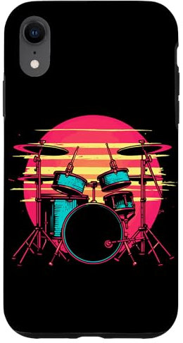 Kit de batterie look 80s Music Band Baguettes de batterie Coque pour iPhone XR