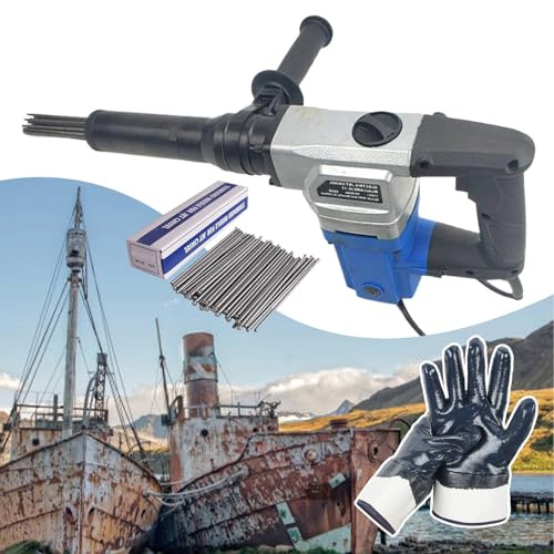 Air Dérouilleur à Aiguilles Outil d'élimination de la rouille Détartreur à aiguilles électrique 850 W, détartreur à aiguilles électrique de qualité industrielle pour l'élimination de la roui