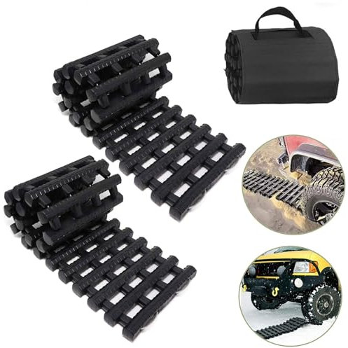 2 Stück Faltbare Traktionsmatten, Anfahrhilfe Offroad TPR, Sandbretter,Off-Road-Flucht-Griffbretter, Tragbare Notfall-Traktionsschienen For Offroad-Sand/Schlamm/Schnee(80CM)