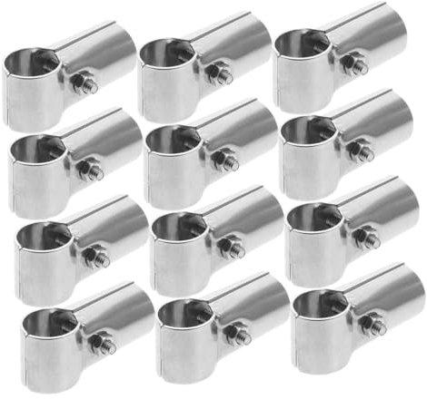 OSALADI 12pcs 25mm Stainless Steel t Clamp Connector Pole Clamps Rail End Post Connector for Metal Pipe Fixed Attachment
