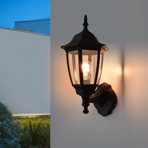FUDESY Outdoor Wall Lights, IP44 Waterproof Modern Outdoor Wall Lantern E27 | Black Exterior Wall Sconce, Outside Wall Lamp Porch Light for Front Door Patio Garage Garden, Max 60W, Bulb Not Included