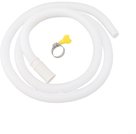 Air Conditioner Drain Hose Washing Machine Water Inlet Pipe 1.5M Extension Hose With Stainless Steel Clamps For Bathroom Appliances White(1.5 meters)