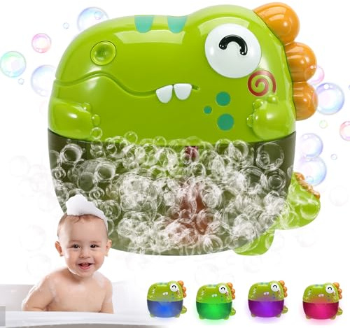 Dinosaurier Bubble Badewannenspielzeug Badespielzeug ab 1 2 3 4 Jahre | Dino Schaummaschine Badewanne mit Musik Badespielzeug Baby Badewanne Spielzeug Wasserspielzeug Kinder