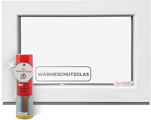 Vitrage fixe 85 x 60 cm triple vitrage - Toutes les tailles Fenêtre en plastique avec profil 76 mm - Fenêtre de cave l x H : 850 x 600 mm Parfait pour fenêtre abri de jardin, fenêtre de garage, cave