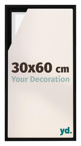 yd. Schattenfugenrahmen 30x60 Schwarz Matt - Rahmen für Leinwand - MDF Lyon | Schattenfugenrahmen für Leinwände, Geeignet für Leinwände bis 2 cm Dicke, Ohne Rückwand und Glas, Made in Holland