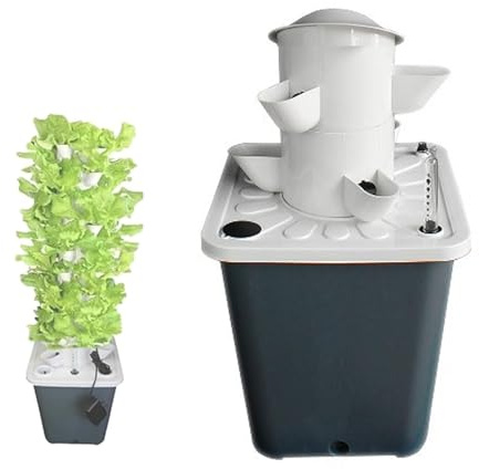 Coltivazione idroponica verticale,kit sistema di giardino a torre verticale per interni,con Pompa idratante,Adattatore,Kit per piantagione Sistema di Coltivazione idroponica per Erbe,Frutta e Verdur