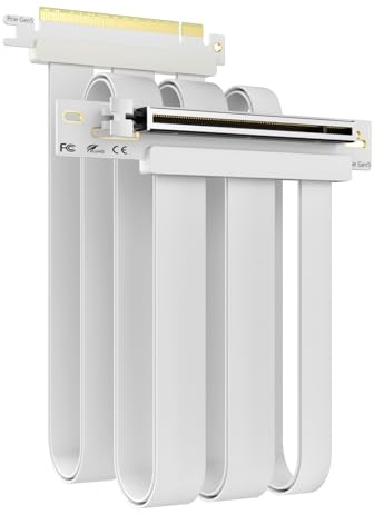 GLOTRENDS 600 mm PCIe 5.0 Riser-kabel för RTX5090 RTX4090 RX9070 RX7900, kompatibel med PCIe 5.0/4.0 GPU:er, 90 graders rät vinkel för vertikal GPU-montering