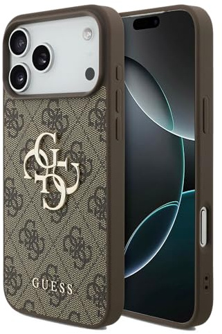CG MOBILE Guess 4G Groß Logo Hülle für iPhone 17 Pro Max (Braun)