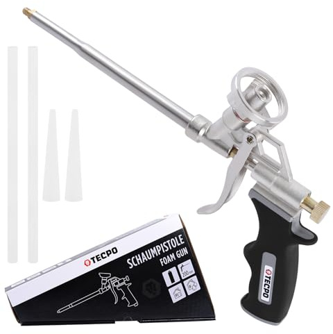TECPO PU Schaumpistole - Bauschaumpistole stufenlos regulierbar mit Antihaftbeschichtung Montageschaum Foam Gun