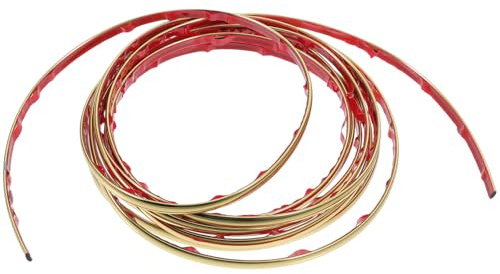 WOONEKY Baguette Décorative Autocollante Dorée 5 M, Moulure D'angle Flexible en Plastique, Bande de Calfeutrage Étanche pour Mur, pour Joints Muraux, Cadre Miroir et Rénovation Intérieure