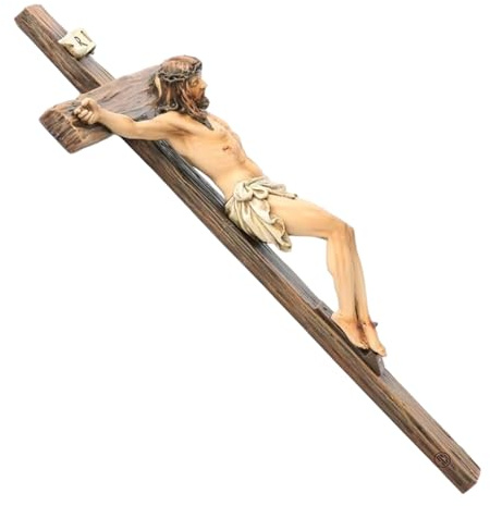 Figura statua di Cristo - Scultura in resina da 24,4 cm, decorazione murale religiosa, accessorio per la casa sacra, ornamento per stanza spirituale, arte pasquale | Statua di Cristo da 24,4 cm, scult