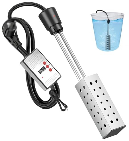 Electric Immersion Heater 2500W with Digital Controller & Stainless Steel Element for Bathtub, Pool & Paddling Heating System